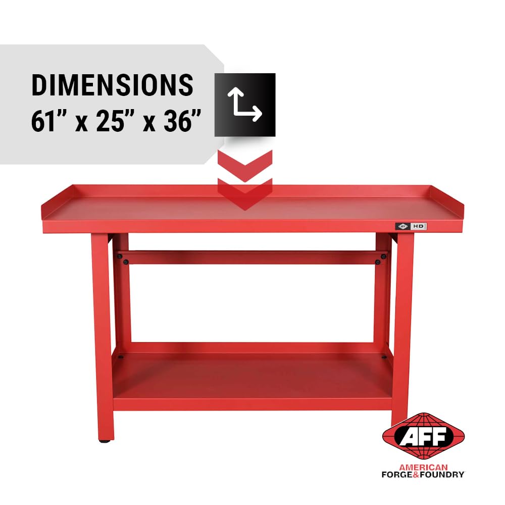 AFF Workbench - Heavy Duty Work Table with Storage Shelf - 1300 LB Capacity (Multiple Sizes available) - WoodArtSupply