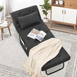 PORWEY Sleeper Chair Sofa Bed, 4-in-1 Convertible Futon Chair Multi-Function Couch Folding Ottoman with Adjustable Backrest for Living Room Apartment Office, No Assembly Required, 29” Width,Dark Gray PORWEY