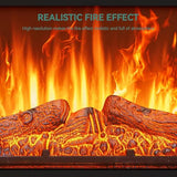 YITAHOME 24" Electric Fireplace Insert, Fireplace Heaters with Log Set, Remote Control with Timer Control, Adjustable Temperature & 3 Flame Brightness, 1400W (24.2" W x 17.5" H) YITAHOME