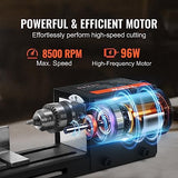 VEVOR Mini Lathe Machine, 2.76 in x 6.3 in, 24VDC 96W Mini Wood Lathe Tools Milling Machine Accessories, 7 Speeds 4220/5300/5650/6350/6660/7050/8450 RPM, for DIY Woodworking Wood Drill Rotary Tool VEVOR