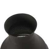 BALI OUTDOORS Wood Burning Fire Pits Chimenea Outdoor Fireplace Wooden Firepit, Brown-Black BALI OUTDOORS