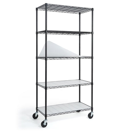 CAPHAUS NSF Commercial Grade Heavy Duty Wire Shelving w/Wheels, Leveling Feet & Liners, Storage Metal Shelf, Garage Shelving, Utility Wire Rack Storage Shelves, w/Liner, 36 x 18 x 76 5-Tier CAPHAUS