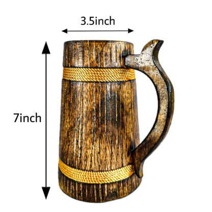 ANTIQUANA Handmade Wooden Beer Mug | Camping Travel Outdoor Mugs for Men | Tea Coffee Cup with Handle | Craft Tankard Drinking Stein - WoodArtSupply