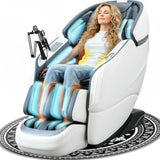 KTENTITO Massage Chair Full Body, 2025 Zero Gravity SL-Track Shiatsu Massage Chairs Recliner with AI Voice, LED Backlight Remote Control, Waist & Calf Heating Phone Controller and Holder G6 White Grey KTENTITO