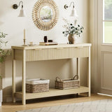 Lulive 51" Fluted Console Table for Entryway, Entryway Table with 3 Wooden Drawers, Farmhouse Behind Sofa Table for Living Room, Hallway, Couch, Foyer Lulive