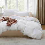 Bedsure White Duvet Cover King Size - 3 Pieces Prewashed Cotton-Like Polyester Extra Soft Bedding Set, Includes 1 Duvet Cover 104x90 Inches with Zipper Closure & 2 Pillow Shams, Comforter Not Included Bedsure