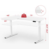 SANODESK 71-Inch Large Dual Motor L-Shaped Electric Height Adjustable Standing Desk - Reversible Panel - White Top/Black Frame - Ideal for Gaming, Home Office or Computer Workstation SANODESK
