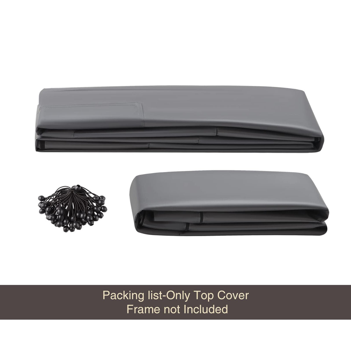 Gardesol Carport Replacement Canopy, Replacement Top Cover for 10' x 20' Carport Frame, 180G Waterproof & UV Protected Tarp with Ball Bungees, Gray, Only Top Cover, Frame is not Included Gardesol