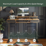 FEZIBO Height Adjustable Electric Standing Desk with 4 Drawers and Keyboard Tray, 55 x 24 Inch Table with Storage Shelf, Sit Stand Desk with Splice Board, Rustic Brown FEZIBO