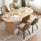 Valivestia 70.8 Inch Oval Dining Table Set for 6, Modern Kitchen Tables with 4 Upholstered Chairs for Dining Room Kitchen Living Room Valivestia