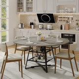 LuyFuitre Dinning Room Tables for 4, Round Dining Table Set with Storage, 47 Inch Circle Kitchen Table High Top LuyFuitre
