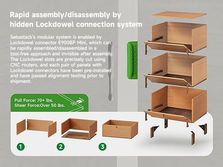 WHOOSPEREH Stackable 3 Drawers Dresser, Customizable Chest of Drawers for Bedroom, Living Room, Closet, Easy Assembly Wood Furnitures Cabinet, 30 inch Width Beech and Basswood Color Combo WHOOSPEREH