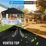 CROWN SHADES 10x10 Pop Up Canopy with 1 Side Wall - Beach Tent with One Push Setup - Outdoor Sun Shade for Events, Parties, Camping - Gazebo with STO-N-Go Cover Bag (Black) CROWN SHADES
