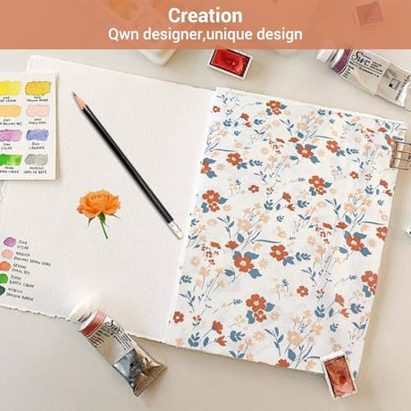 Softan Floral Twin Size Sheet Set, Orange Flower Printed Bed Sheets for Girls, 3-Piece Microfiber Single Fitted Sheet with 15" Deep Pocket & Non-Slip Straps, Patterned Bedding Sheets & Pillowcase Set Softan