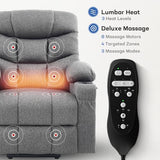 Tami Tami Dual Motor Power Lift Chair Recliner for Elderly with Massage and Heat, Infinite Position Electric Lift Recliner with USB A&C, Cup Holders (T6012 - Linen Fabric, Gray, Medium)
