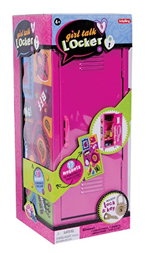 Schylling Girl Talk Locker - Customizable Miniature Metal Locker - Includes Pink Steel Locker, Lock, 2 Keys, and 17 Colorful Magnets - Ages 4 and Up Schylling