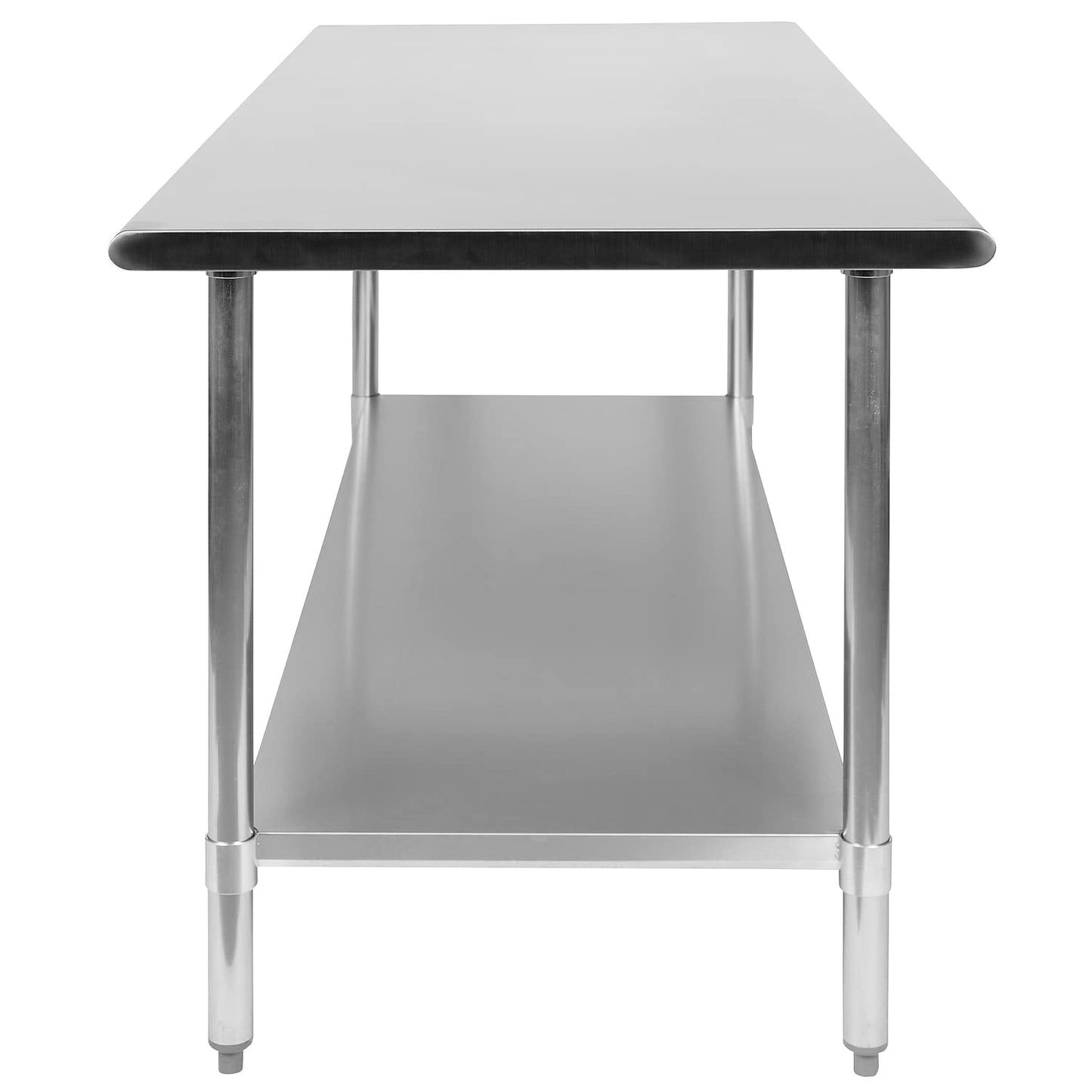 Flash Furniture Reader NSF Certified Stainless Steel Kitchen Prep and Work Table, Commercial Work Table with Undershelf Storage, 72" W x 30" D x - WoodArtSupply