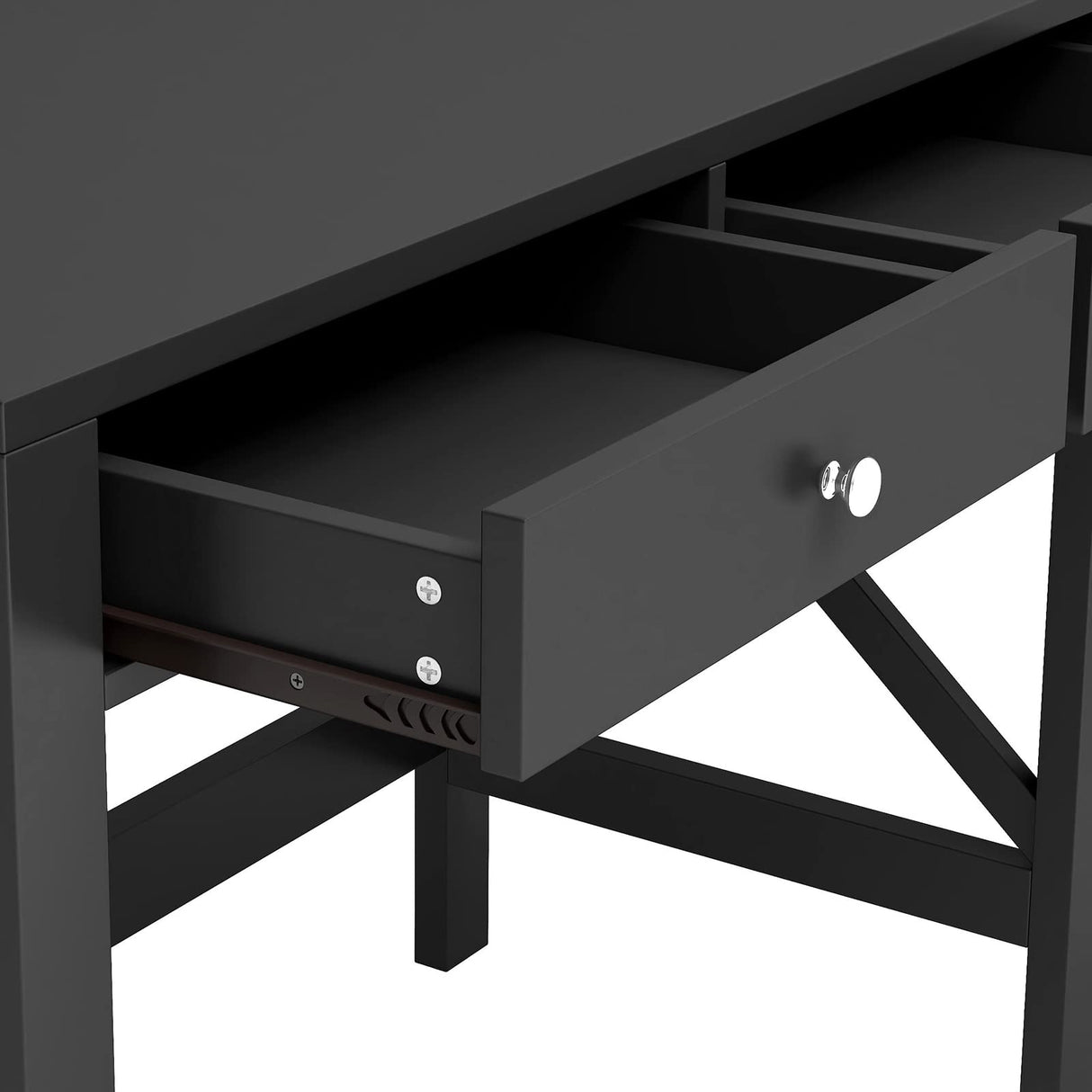 ChooChoo Home Office Desk Writing Computer Table Modern Design Black Desk with Drawers, Makeup Vanity Table ChooChoo