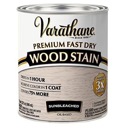 Rust-Oleum Varathane 262011 Premium Fast Dry Wood Stain, Quart, Sunbleached, 32 Fl Oz - WoodArtSupply