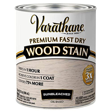 Rust-Oleum Varathane 262011 Premium Fast Dry Wood Stain, Quart, Sunbleached, 32 Fl Oz Rust-Oleum