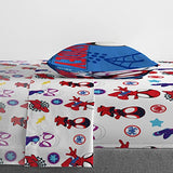 Jay Franco Kids Sheet Set with Fitted, Flat Sheets & Pillow Cover - Ultra-Soft Bedding with Pillowcase for Room Decor, White - Spidey & Friends, 3 Piece Twin Jay Franco