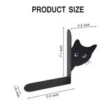 Bookends Metal Cat Book Ends, 1 Pairs Cute Bookends for Shelves Decorative for Home Office Desk Bookshelf Decor (Black, Full-face) TYLCC