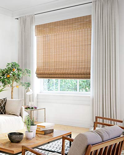 Chicology Cordless Bamboo Roman Blinds - Squirrel Colour, 27"W x 64"H CHICOLOGY