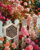 vensovo Mason Bee House - Replaceable Tubes Carpenter Bee Houses Bamboo Bee Hotel Wooden Bee Hive for Pollinating Bees, The Garden Gift, Outdoors, Carpenter Bees vensovo