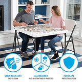 LIFETIME 80783 37-Inch Commercial Grade Square Folding Card Table, White Granite LIFETIME