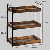 SANRETAHO Rustic Brown 3-Tier Wooden Bathroom and Kitchen Organiser Shelf SANRETAHO