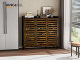 VINGLI Shoe Cabinet with Doors, Entryway Shoe Storage, Shoe Rack with Doors, Hidden Shoe Cabinet, Shoe Organizer Cabinet, Freestanding Shoe Rack Cabinet,Shoe Storage Cabinet,Shoes Cabinet Rustic Brown VINGLI