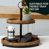 Defined Deco Mini risers for display,Wood Risers for Decor,Small 5”Round Wooden Riser, Farmhouse Wood Riser, Rustic Pedestal Display Stand,Display Risers for Tiered Tray Decor(Set of 2,Black) DD DEFINED DECO