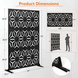 Meyoppm 72" H×48" W Metal Privacy Screen, Outdoor Indoor Privacy Screens with Stand Panels, Free Standing Decorative Privacy Screen for Patio Meyoppm