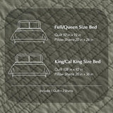 EVERGRACEHOME 100% Cotton Modern Lines Quilt Set Queen Size, Pre-Washed Soft Striped Coverlet Bedspread, 3 Piece Lightweight Bedding Set for All Season, with 2 Pillow Shams, Olive Green EVERGRACEHOME