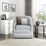 Lexicon Swivel Accent Chair, Fabric Barrel Chair with Solid Wood Frame and Metal Base, Upholstered Arm Chair, Swivel Sofa Chair Modern Reading Chair for Living Room/Office/Apartment, Multi-Color Lexicon