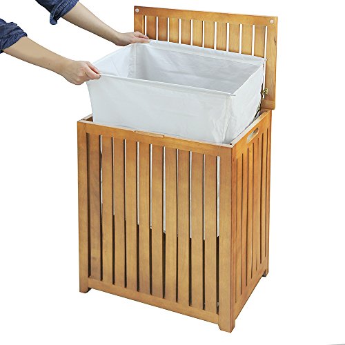 Oceanstar Spa-Style Bamboo Laundry Hamper - WoodArtSupply