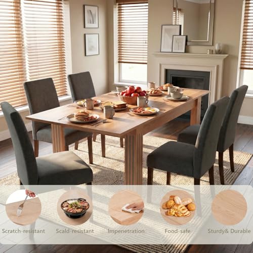 Sannwsg 54"-85" Extendable Dining Room Table, Expandable Dining Table for 4/6/8, Rectangular Kitchen Extendable Tables with 95" Runner Sannwsg