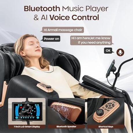 CASINTA 4D Massage Chairs Full Body - 53.5 Extend Sl Track Shiatsu Massage Chair - Zero Gravity Massage Chair,Core Heating & 22 Airbag, Smart Foot Rollers,Ai Voice, Yoga Mode CASINTA