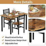 AWQM 3 Piece Dining Table Set for 2, Small Kitchen Table Set for 2 with Chairs,Wood Breakfast Nook Table and Chairs Set of 2,Dinette Set for Small Space,Dining Room,Apartment, Brown AWQM
