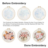 Sivilife Embroidery Kit for Beginners, 3 Sets Stamped Cross Stitch Kits for Beginner, Floral Pattern Embroidery Starter Kits for Adults with Embroidery Hoop Instructions Threads and Needles Scissors