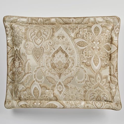 Albany Luxury Bedding | Soothing Neutral Tones of Champagne and Ivory | Jacobean Floral Inspired Damask, Medallions, and Stripes | 3 Piece Bed Set Includes Oversized King Bedspread and 2 King Shams J. Queen New York