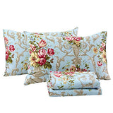 FADFAY Shabby Floral Bedding Elegant Peony Sheets Set Luxury Bedding Collections 800 Thread Count 100% Egyptian Cotton Deep Pocket, 4 Piece-Twin XL Size FADFAY