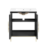 Modway Awaken Bathroom Vanity Cabinet, 30", White Black Modway