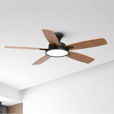 TALOYA 52 inch Ceiling Fans with Lights,Remote Control Multifunctional Quiet Fan with Three Color Temperature and Dimmable Light with Reversible Blades Black TALOYA