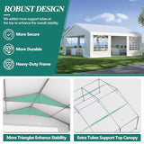 GARTOO 20' x 20' Heavy Duty Party Tent - Outdoor Wedding Gazebo Event Shelter Canopy with Removable Sidewall & 4 Sand Bags for Outdoor Event, Wedding, Birthday Party GARTOO