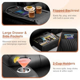 Home Theater Seating, Power Loveseat Recliner Sofa with Massage & Heating, Wall Hugger RV Couch with LED Lights & Built-in Speakers, Flip Backrest, Drawer, USB & Type-C Charging, Cup Holders, Pillows