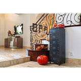 AllSpace 3 Doors, Grey Metal Storage Locker, Slim Organizer Steel Cabinet, Lockable, 39" Height, Stackable for Home, Office, Gym, Kids Room 450112ET, Black Allspace