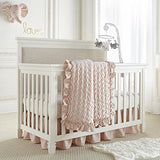 Levtex Baby - Heritage Crib Bed Set - Baby Nursery Set - Blush Velvet - Rich Velvet - 4 Piece Set Includes Quilt, One Fitted Sheet, Changing Pad & Skirt/Dust Ruffle Levtex Baby