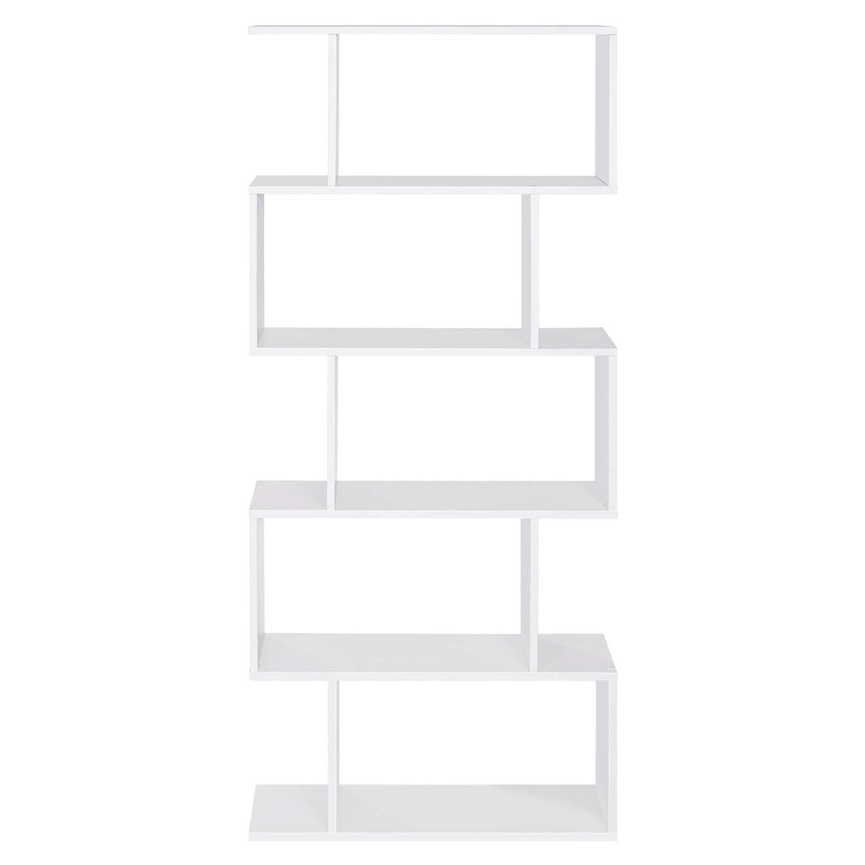 VASAGLE Wooden Bookcase, Display Shelf and Room Divider, Freestanding Decorative Storage Shelving, 5-Tier Bookshelf, White VASAGLE