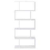 VASAGLE Wooden Bookcase, Display Shelf and Room Divider, Freestanding Decorative Storage Shelving, 5-Tier Bookshelf, White VASAGLE